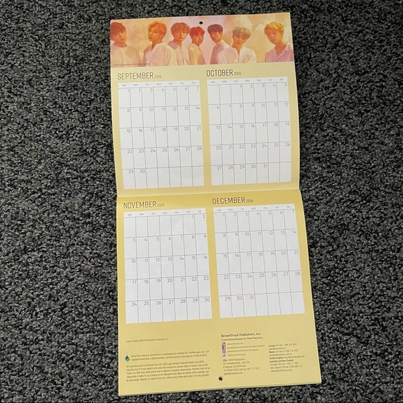 BTS OFFICIAL 2020 12 x 14 inch Monthly Calendar - Picture 3 of 3